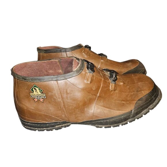Northerner Vtg Rubber Buckle Boots Shoe Covers Made in USA Union Made Size 15 - Picture 1 of 11
